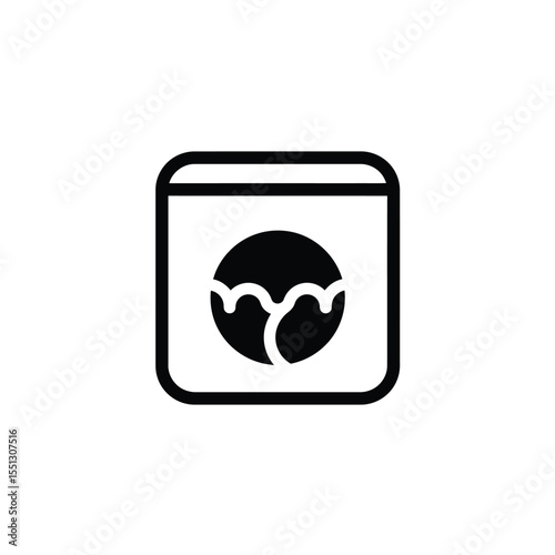 Black Chromium Icon Silhouette Vector Square White Background