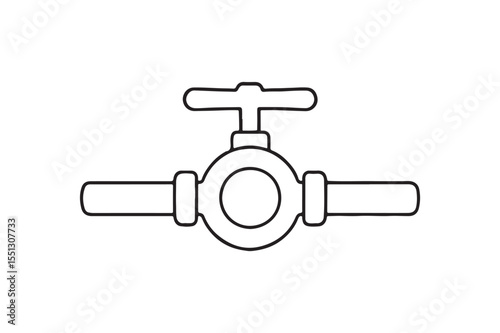 Inline Valve continuous one line drawing minimalism design