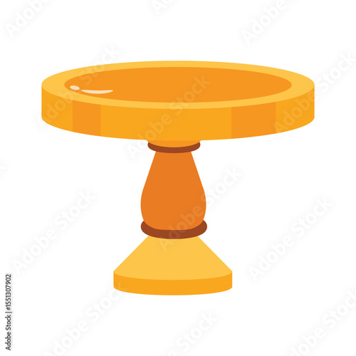 A trendy 2d style icon of round table design