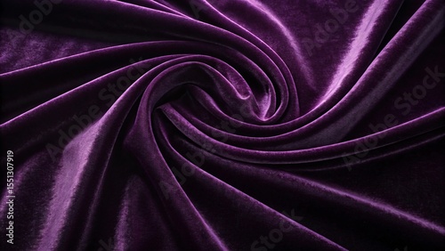 Luxurious Purple Silk Fabric Background with Smooth Folds and Elegant Texture