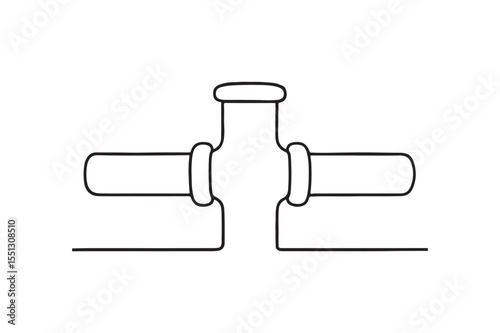 Pipeline Junction continuous one line drawing minimalism design