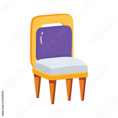 A minimalist 2d style icon of armless chair
