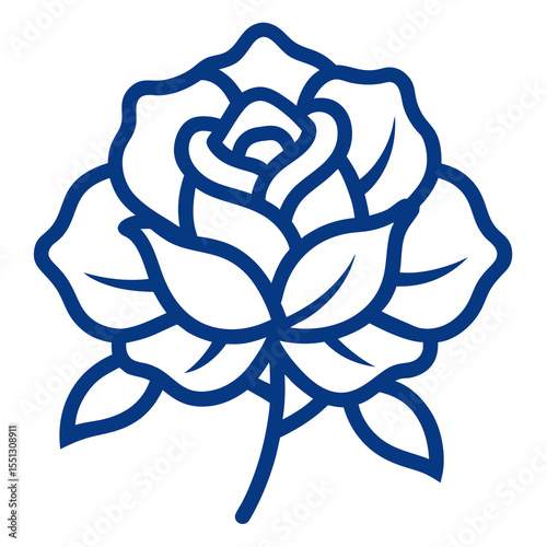 Oxford Blue flower on white background 