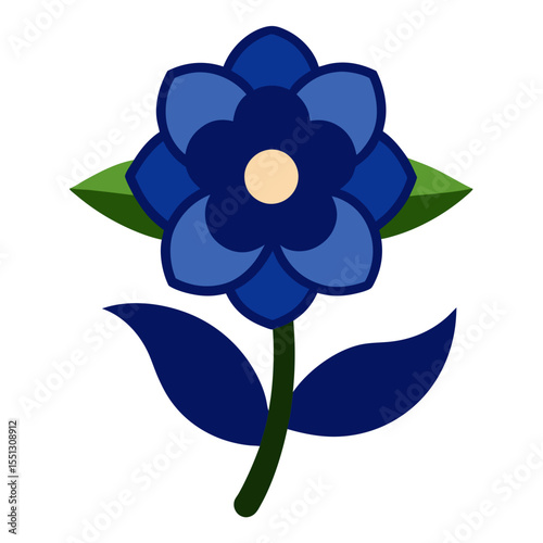 Oxford Blue flower on white background 