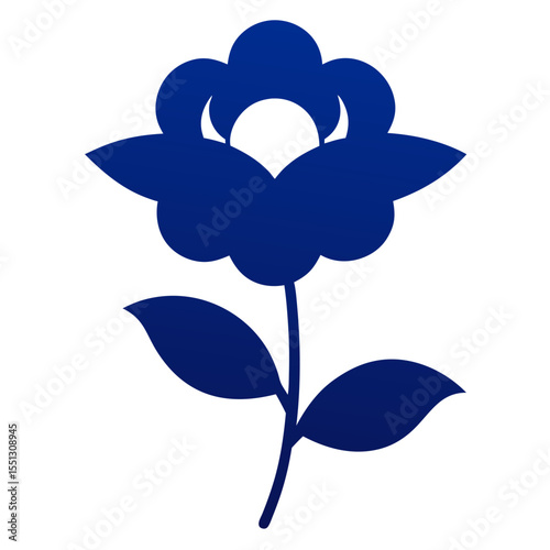 Oxford Blue flower on white background 