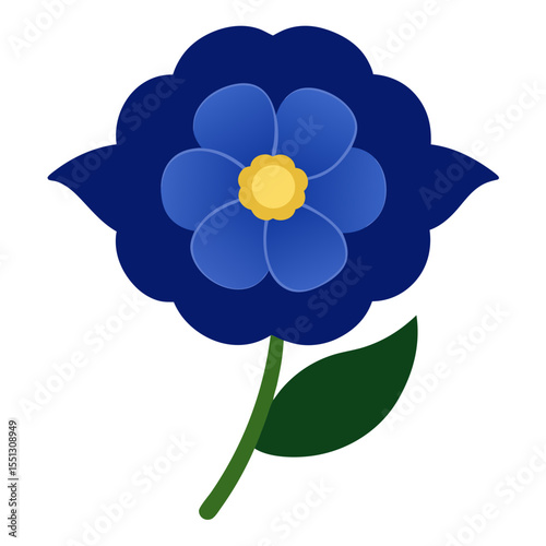 Oxford Blue flower on white background 