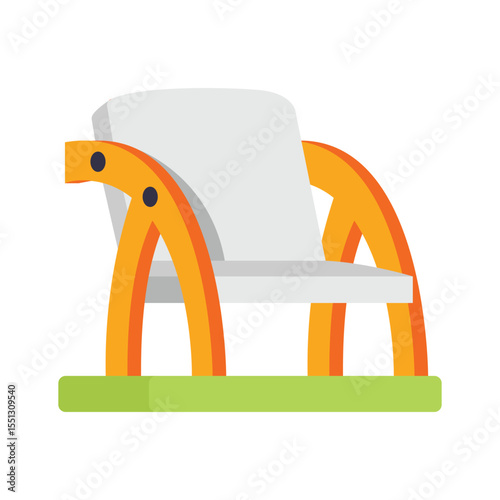 A trendy 2d icon of garden chair seating