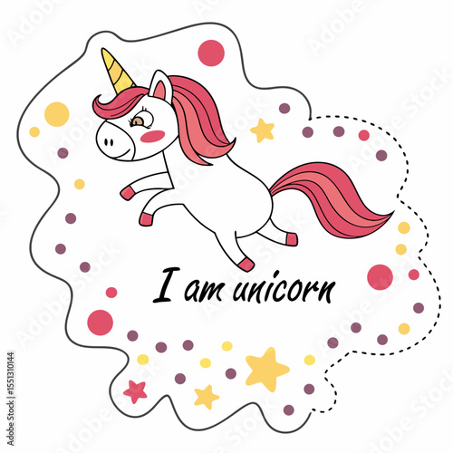 Playful Unicorn Illustration with whimsical design, joyful, and modern character