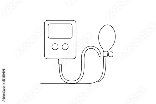 Blood Pressure Monitor continuous one line drawing minimalism design