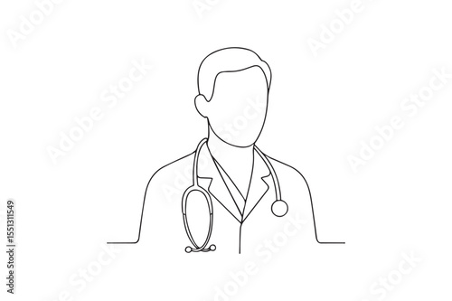 Doctor continuous one line drawing minimalism design