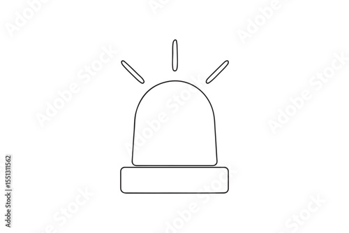 Emergency Light continuous one line drawing minimalism design
