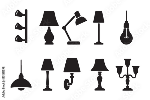 Lamp Silhouette Vector Set