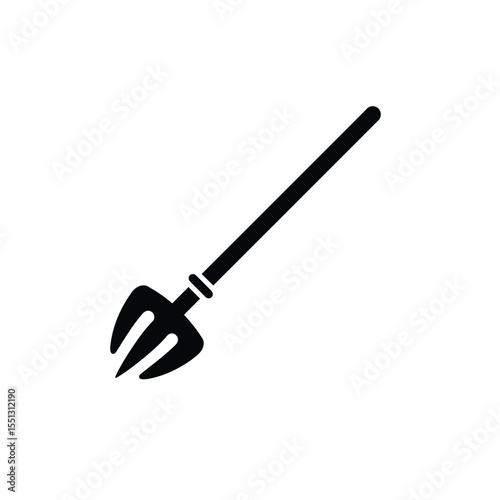 Black Silhouette Dibber Tool Vector Icon White Background