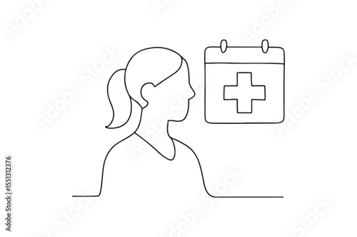 Health Appointment continuous one line drawing minimalism design