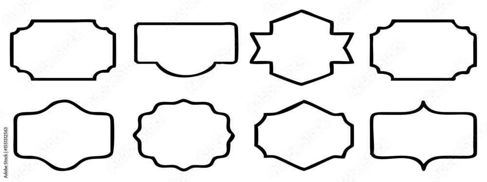 Obraz premium Vintage frames, banners, shapes, labels set vector