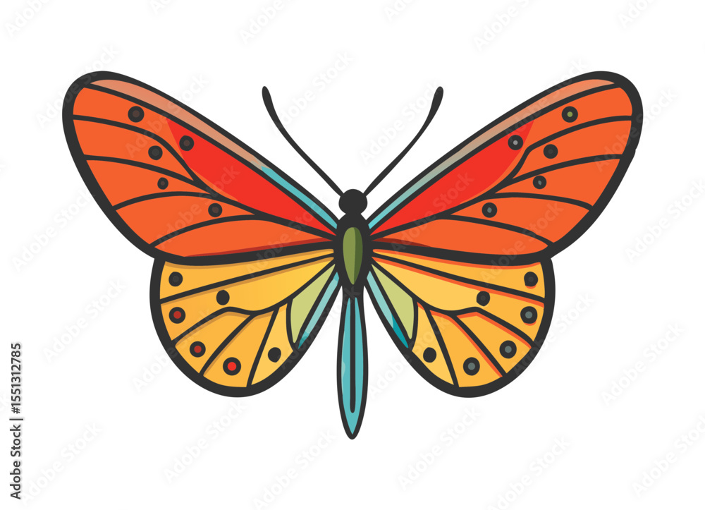 Obraz premium Colorful butterfly . Vector illustration