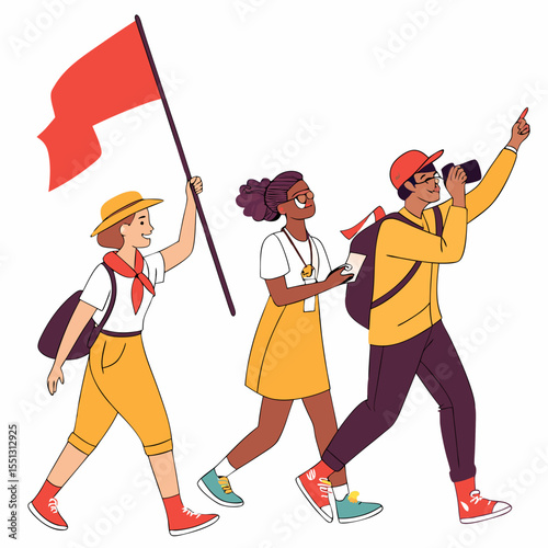 Diverse group of people walking and interacting during an event