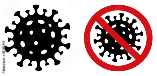 Coronavirus icon. Covid 19. Virus stop sign. Vector
