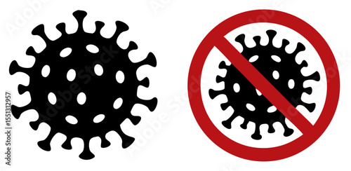 Coronavirus icon. Covid 19. Virus stop sign. Vector