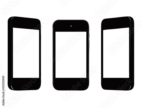Realistic smartphone. 3D. white background