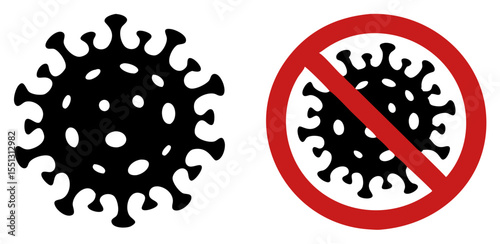Coronavirus icon. Covid 19. Virus stop sign. Vector