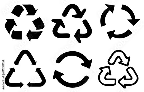 Recycle signs. Recycle arrow collection. Recycling icon set. Vector illustration