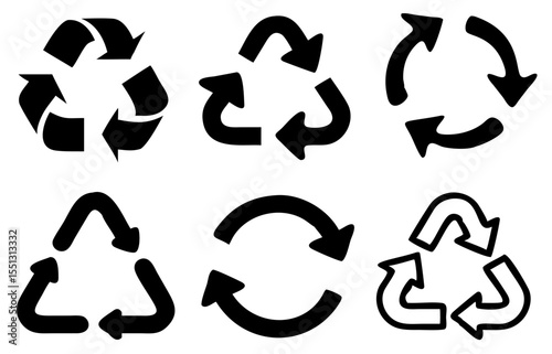 Recycle signs. Recycle arrow collection. Recycling icon set. Vector illustration