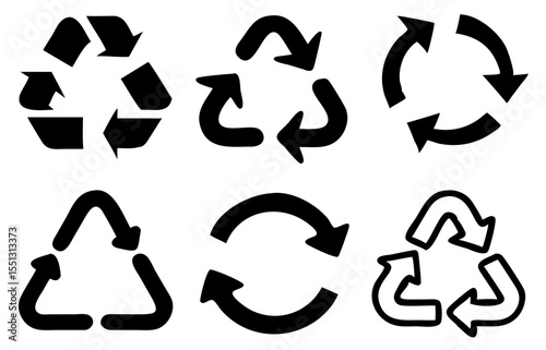 Recycle signs. Recycle arrow collection. Recycling icon set. Vector illustration