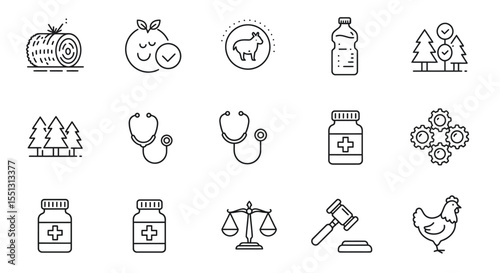 A vector set of diverse fitness and health icons for web and business design