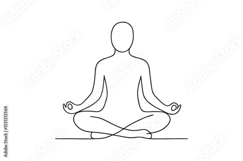 Meditation continuous one line drawing minimalism design