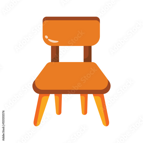 A minimalist 2d icon of wooden chair frame