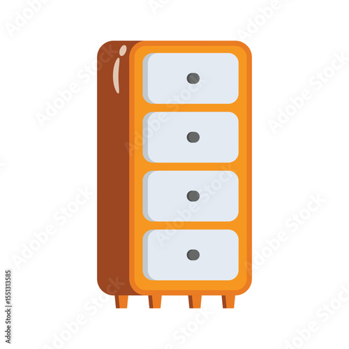 A stylish 2d icon of chest of drawers