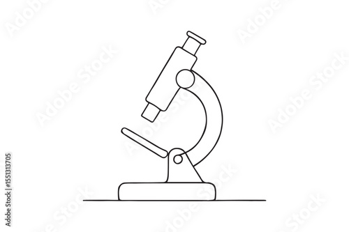 Microscope continuous one line drawing minimalism design