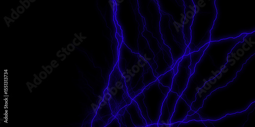 Black, blue Marble Texture Template Background. Abstract Watercolor Vector blue and black cracked. Lightning Effect Overlay, Isolated Electric Thunderstorm Bolt Strikes on Dark Night Sky Background. 