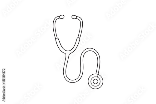 Stethoscope continuous one line drawing minimalism design