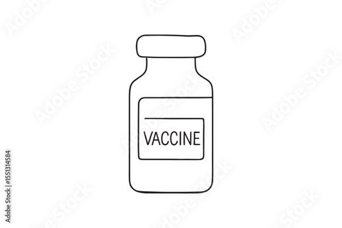 Vaccine Vial continuous one line drawing minimalism design