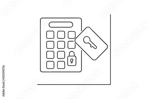 Access Control Panel continuous one line drawing minimalism design