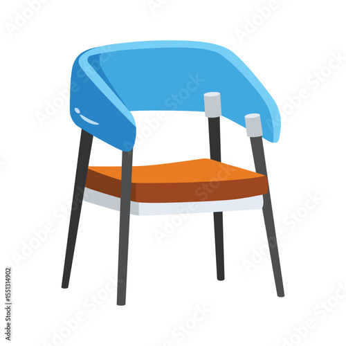 A trendy 2d icon of room chair seating
