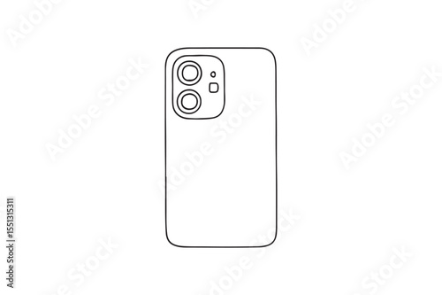 Dual Lens Camera continuous one line drawing minimalism design