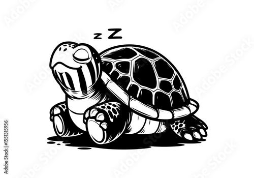 Yellow Bellied Slider Hand Drawn Natural Illustration Cartoon Stylized Vector Isolated by AZ for Books, Arts, Design and Decoration Graphic Asset