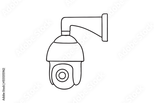 PTZ Camera continuous one line drawing minimalism design