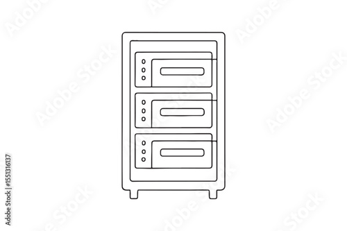 Server Rack continuous one line drawing minimalism design
