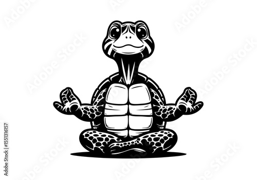 Yellow Bellied Slider Hand Drawn Natural Illustration Cartoon Stylized Vector Isolated by AZ for Books, Arts, Design and Decoration Graphic Asset