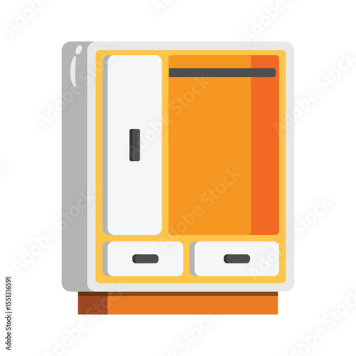 A modern 2d style icon of stylish almirah cabinet