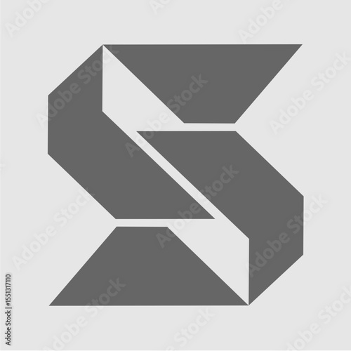 S letter flat logo illustrator