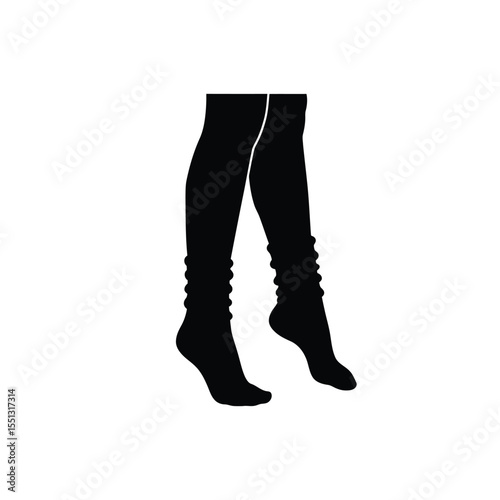 Black Silhouette Vector Legs Wearing Eighties Leg Warmers