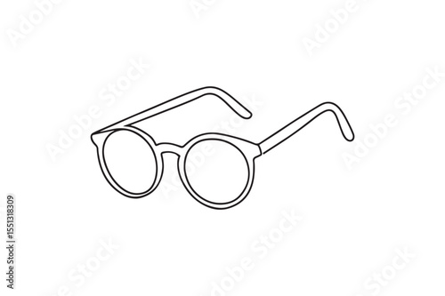 Eyeglasses continuous one line drawing minimalism design