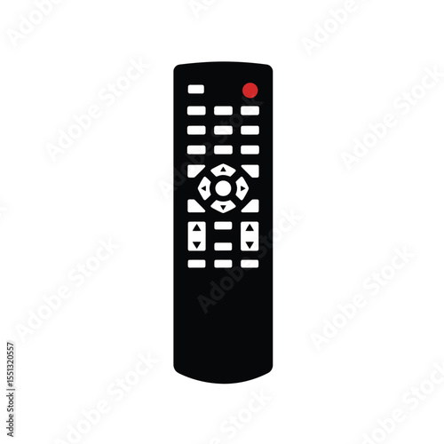Black Silhouette Eighties Style T V Remote Vector Icon