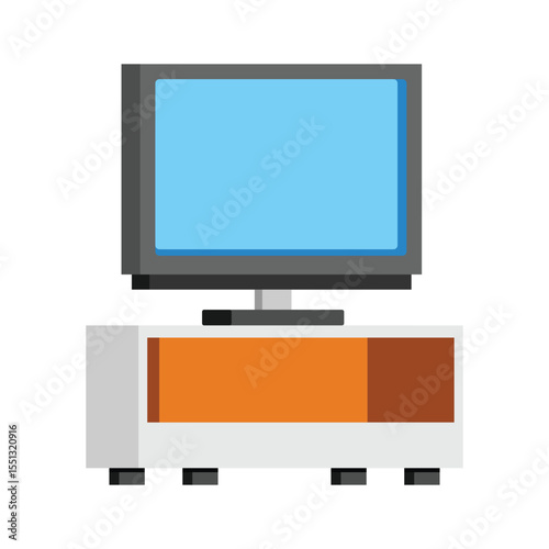 A decorative 2d style icon of LCD table setup