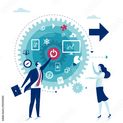 Start up. Starting business. Concept illustration.